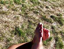 Foot Play On Beach And Dick Flash