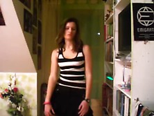 Brunette Immature Is Dancing & Stripping