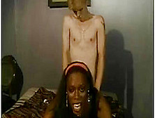 Guy Fucking Creaming Ebony Tranny