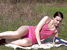 Solo Model Charli Red Takes Off Her Panties In Outdoors To Play