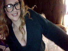 Girl In Glasses Teases Then Fucks Pussy With Toy.