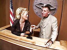 Sexy Blonde Got Talent Deep Throating A Guy Hard Cock After Court