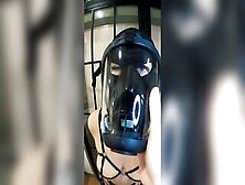 Private Bondage Gasmask Breath Play,  Nipple Clamps,  And Fisting