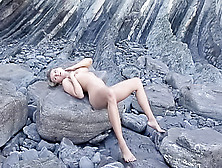 Hot Blonde Is Masturbating In The Mountains
