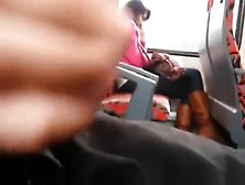 Guy Strokes His Cock In Train