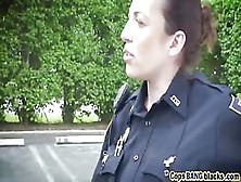Busty Police Sluts Fucked Hard Outdoor By A Black Guy They Arrested