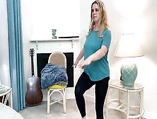 Stepson Helps Stepmom Make An Exercise Clip