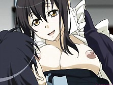 Big Titted Hentai Maid Works Hard Cock On Top