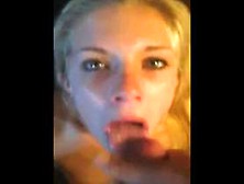 Blonde Slut Sucks And Receives The Sperm On Her Face