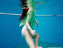 Nina Mohnatka Is Shy First In The Pool But Then Gets Horny
