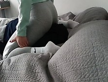 Facesitting And Facefarting In Grey Leggings