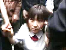 Public Bukkake - Japanese Schoolgirl