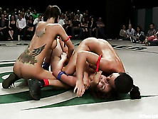 Super Hot Group Lesbian Fun With Lady Wrestlers