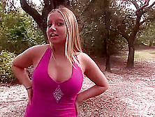 Stripping On Picnic Table And Masturbating Tight Holes