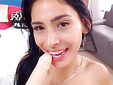 Busty Latina With Pierced Nipples And Tongue Enjoys Dp