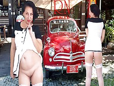 Double Regina Noir.  A Pretty Lady In A Short Dress Shows A Striptease.  Pussy And Ass.  Car 1