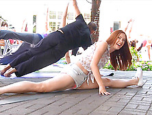 Sweet Melody Shows How Flexible She Is Outdoors In Public