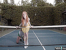 Tennis Couch Tries More Hand On Approach With Petite Red Teen - Madi Collins
