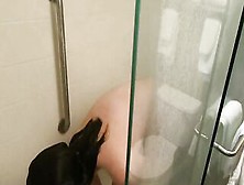 Amber Moons 19 Y/o 18 Getting Soaped Up And Plays With Herself Inside Shower - Hd Gopro Waterproof