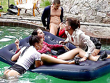 Pool Party Takes An Erotic Turn To A Rough Group Sex In A Reality Shoot