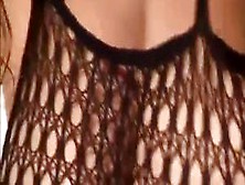 Christina Model Black Fishnet Outfit (Big Tits)