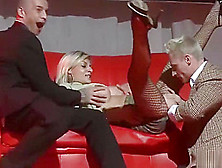 Threesome Fuck Orgy On Public Stage