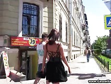 Hot Brunette Gets Picked Up On The Street And Fucked Hard