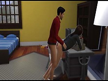 Fucking My Secretary,  A Alluring Brunette At Work And Outdoors | Sims