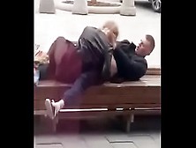 Stupid Blonde Gives Blowjob In Public