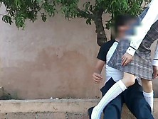 School Chick Gets Horny And Mounts In The Park With Her Bf