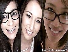 Sky,  Angelina Chung And Alexis Grace Make Their Cum-Swallowing Debuts