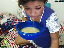 Cute Skype Whore Drinks Puke And Blows Bubbles 2