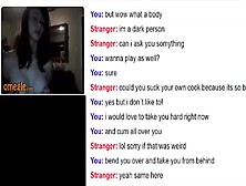 Omegle - Brunette Moans And Plays With Her Tits