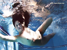 Gypsy Black Haired Babe Zhanetta Swimming Underwater