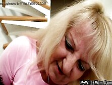 Older Blonde Old Lady Blows And Riding His Big Penis