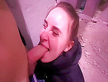 Risky Public Blowjob Under A Bridge In The City From A Russian Girl