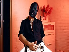 Masked Handsome Husband Noel Dero Watches Dirty Porn And Jerks Off.  Loud Moans And Cumming Of A Fresh Lover