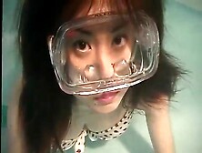 Asian Girl Underwater Breath Hold