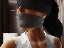 Videogame Women Wrap Gagged And Blindfolded