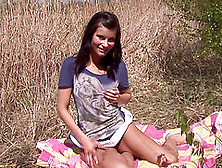 Gorgeous Teen Goes In The Nature By Herself To Masturbate