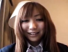 Attractive Japanese Schoolgirl Puts Her Sexy Slender Body O