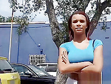 Sexy Redhead Latina Teen Raven Redmond Nailed In The Car