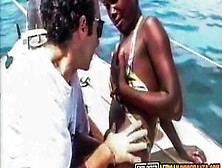 Exploited African Immigrants - Black Bikini Babe Public Interracial Banging On A Boat And Beach