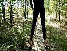Walk In Nylon Jumpsuit With High Heels