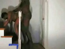 Home Video- Black Couple Fucks Hard On Stairs