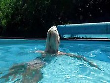 Beautiful Blonde Zazie Skymm Swims Nude