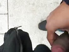 Cum On Girl At Bus Stop