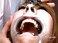 Asian Girl With Gag And Pignose Getting Her Tongue