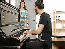 Small Tits Pupil Takes Piano Teacher For Sweet Pussy Ride