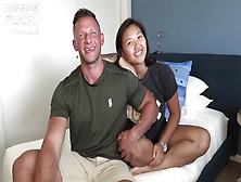 Ripped Dilf Heath Hooks Up With A Meaty Japanese Teeny For His First Porn!